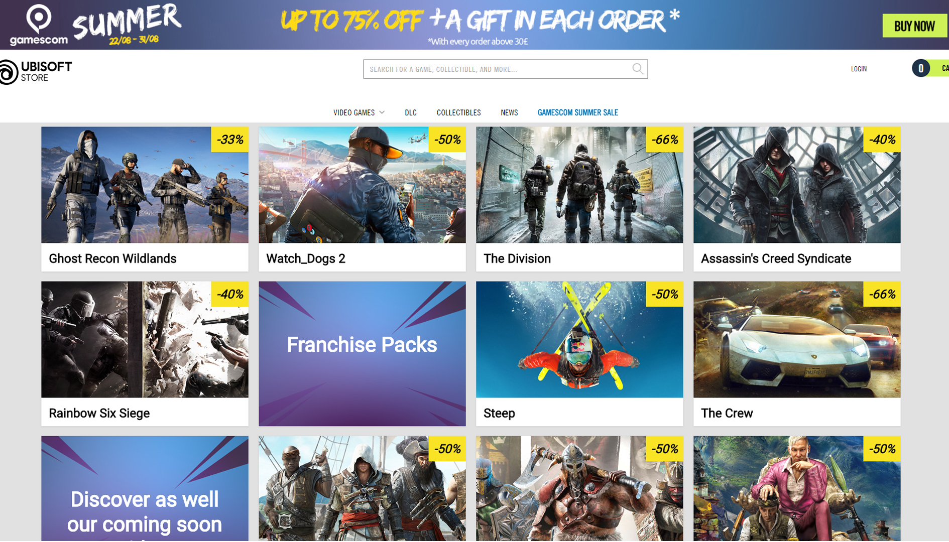 Ubisoft Store, sono iniziati i saldi in occasione dell’E3 2019